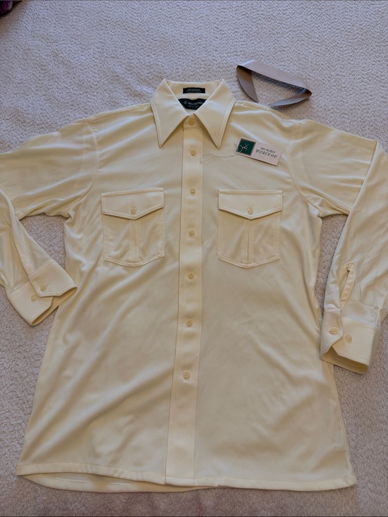 Van Heusen Other - Vintage 1970s Van Heusen Butter Yellow Long-Sleeve Solendor Knit Shirt - Medium